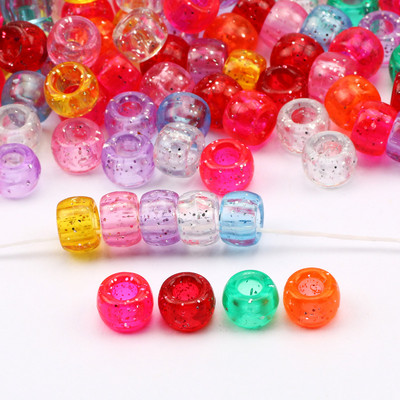 100 tk Suure auguga akrüülhelmed lahtised vaherõngad ämbriga helmed ehete valmistamiseks isetehtud käevõru punutud rastaluku tarvikud 6x9 mm