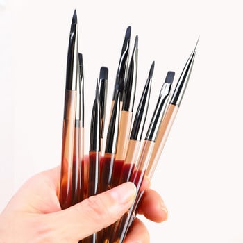 Ακρυλικά εργαλεία στυλό νυχιών 2023 για σχέδιο μόδας μανικιούρ 1 τμχ Αξεσουάρ βούρτσας καφέ νυχιών για διακόσμηση τέχνης DIY