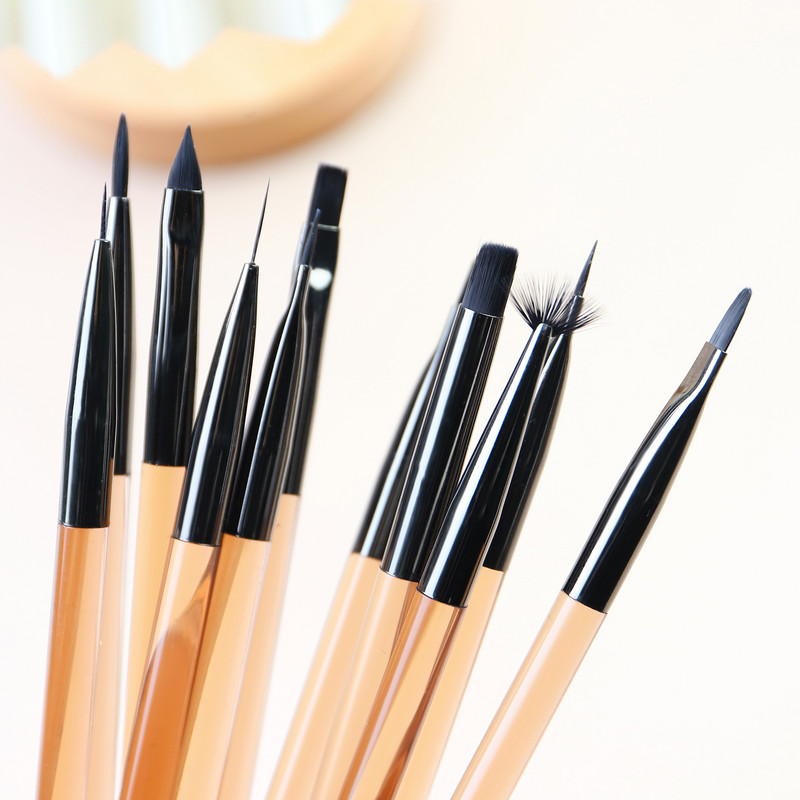 2023 m. akriliniai nagų rašikliai, skirti manikiūro dizaino madai 1 vnt. rudi nagų šepetėlio priedai, skirti „pasidaryk pats“ meno dekoravimui