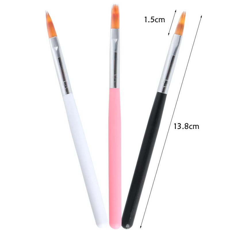 1 tk gradientpintsel küünte disaini jaoks sakiline akvarell geellakiga värvipintsel, nailon juuste puidust käepidemega maniküüri tööriist PP285