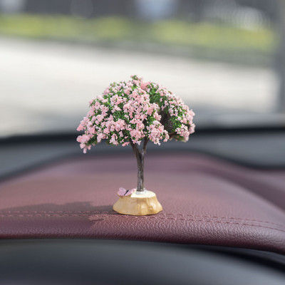 Új autós mini fa dekorációk középkonzol autóba szerelhető zöld növény kiegészítők szimulált virág dekoráció aranyos ajándék lányoknak