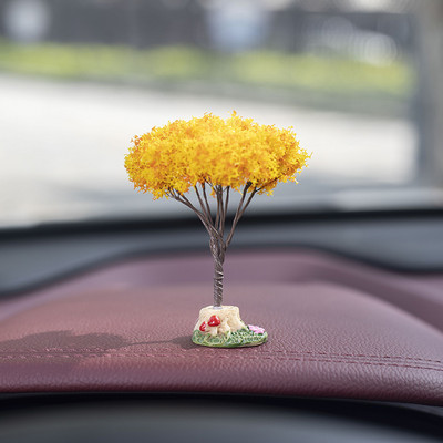 Új autós mini fa dekorációk középkonzol autóba szerelhető zöld növény kiegészítők szimulált virág dekoráció aranyos ajándék lányoknak
