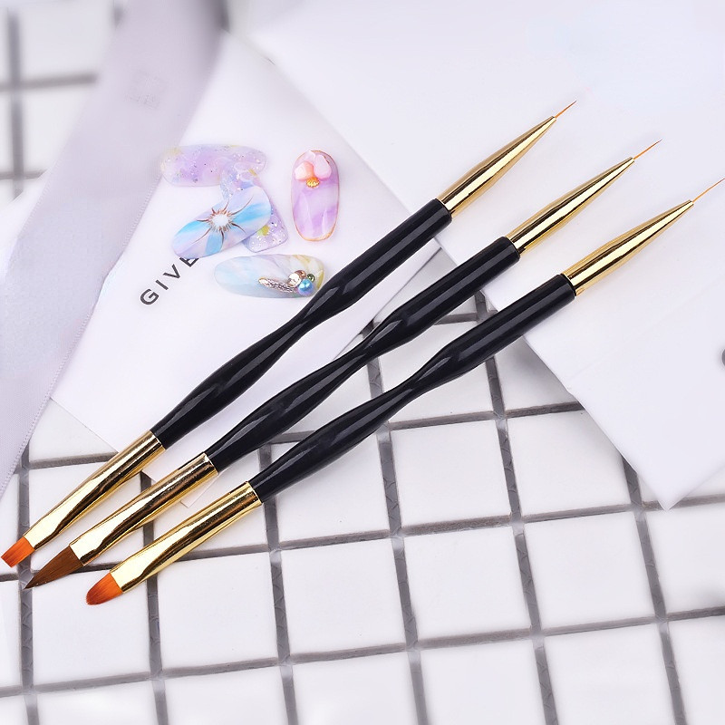 Εργαλεία ζωγραφικής Ακρυλικό πινέλο γαλλικής λωρίδας Nail Art Liner 3D Tips Μανικιούρ Εξαιρετικά λεπτή γραμμή σχεδίασης στυλό UV Gel βούρτσες 1/3 τεμ.
