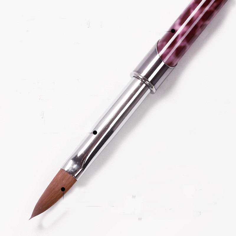 1 vnt plaukų nagų šepetėlis leopardo krištolinė rankena akrilo šepetėlis rašiklis nagų gelis raižyti pastato taškelių piešimo įrankis