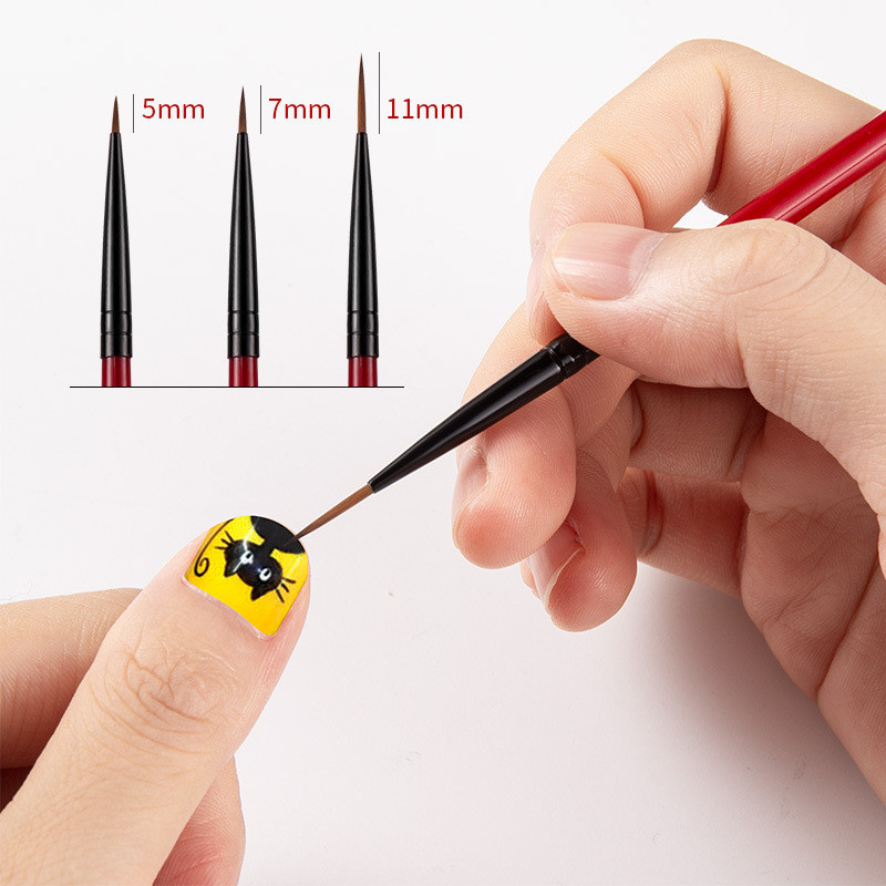 Private Label Nail Art Thin Liner Brush Painting Drawing Eyeliner Bush Set