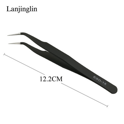 1PC Pensete pentru gene drepte și curbate din oțel inoxidabil Pensete pentru extensie de gene Instrumente de machiaj pentru gene false