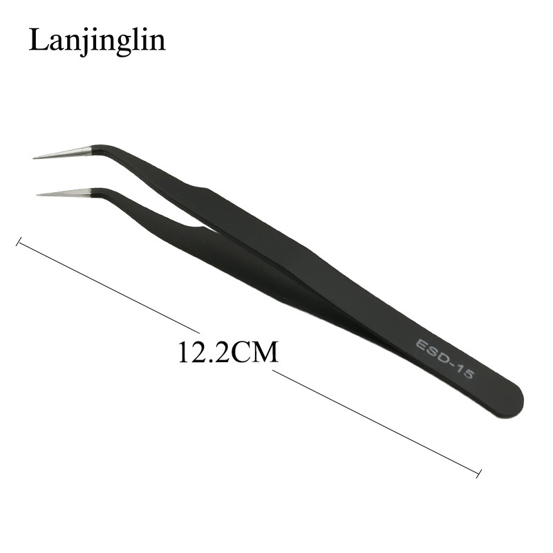 1PC Pensete pentru gene drepte și curbate din oțel inoxidabil Pensete pentru extensie de gene Instrumente de machiaj pentru gene false