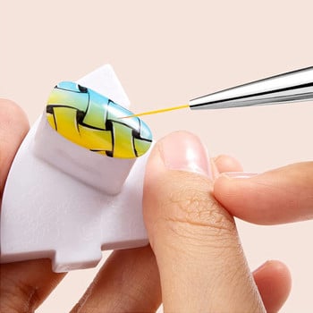 1 бр. Четка за рисуване на нокти 3D накрайници Линии на ивици Направи си сам писалка за рисуване UV гел четки 3D кристали дръжки писалка за рисуване Инструменти за маникюр