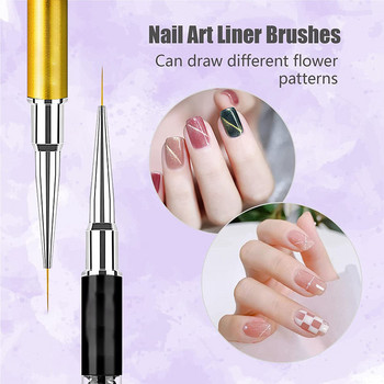 1Pcs Nail Art Liner Brush 3D Tips Line Stripes DIY Πινέλα σχεδίασης UV Gel Βούρτσες 3D Rhinestones Λαβές ζωγραφικής Εργαλεία μανικιούρ στυλό