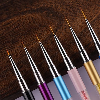 1Pcs Nail Art Liner Brush 3D Tips Line Stripes DIY Πινέλα σχεδίασης UV Gel Βούρτσες 3D Rhinestones Λαβές ζωγραφικής Εργαλεία μανικιούρ στυλό
