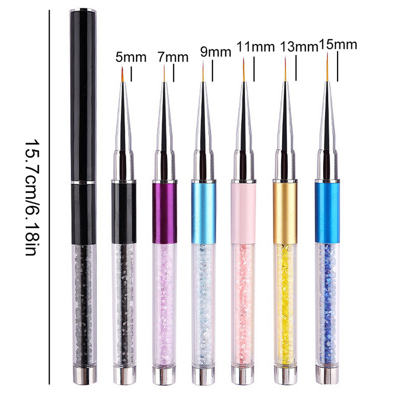 1 tk küünekunsti laineri pintsel 3D näpunäited joontriibud DIY joonistuspliiats UV geelpintslid 3D kivid käepidemed värvimispliiats maniküüri tööriistad