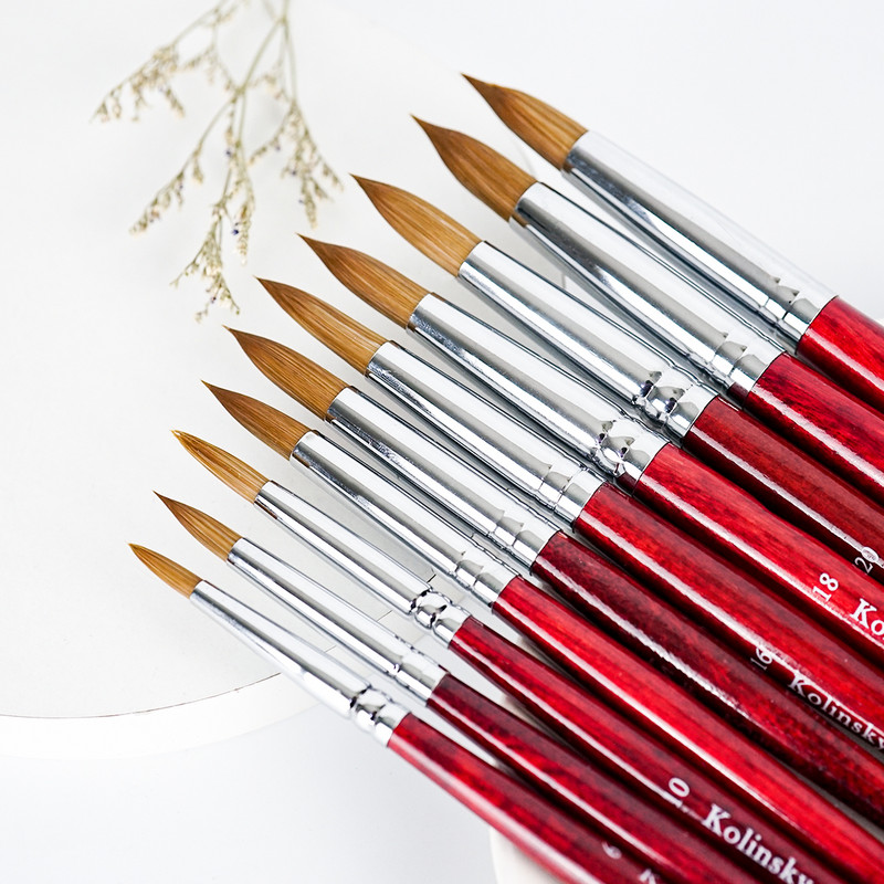 1tk küünekunsti pintsel naaritsa pintsel puidust käepideme geel ehitaja maniküüri joonistusvoodri pintslid küüntele Tööriistad Aksessuaarid Professionaalsed