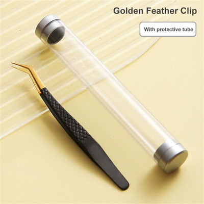 Pensetă pentru gene cu volum 3D Clip de extensie pentru gene profesională din oțel inoxidabil, cu bandă curbată individuală pentru extensie de gene.