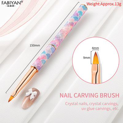 Küünte maalimine Lillede nikerdamine UV-geeliga pikenduspintsel Eemaldatava käepidemega tööriistad