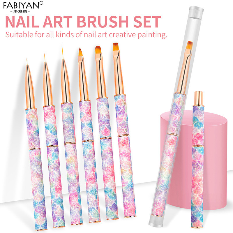 Küünte maalimine Lillede nikerdamine UV-geeliga pikenduspintsel Eemaldatava käepidemega tööriistad