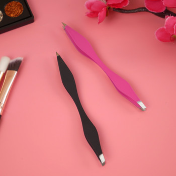 Brainbow 1 бр. Пинцети Rose Beauty Makeup Tools Двойни краища Пинсети за вежди Антистатични пинцети за удължаване на мигли за Maquiagem