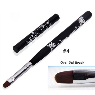 BQAN 4#6#8# Oval Brush Nail Art Brush UV Gel Polish Brush Pink Pearl Handle Painting Εργαλεία μανικιούρ με στυλό Nail Art Brush