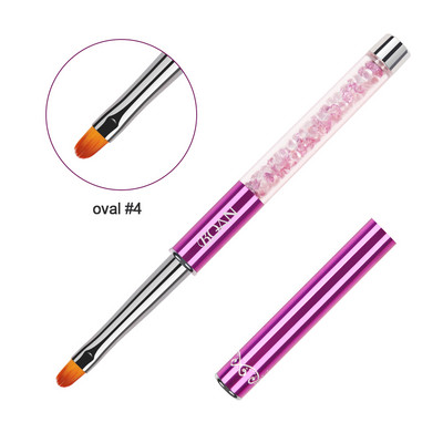 BQAN 4#6#8# Oval Brush Nail Art Brush UV Gel Polish Brush Pink Pearl Handle Painting Εργαλεία μανικιούρ με στυλό Nail Art Brush