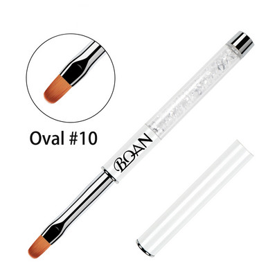 BQAN 4#6#8# Oval Brush Nail Art Brush UV Gel Polish Brush Pink Pearl Handle Painting Εργαλεία μανικιούρ με στυλό Nail Art Brush