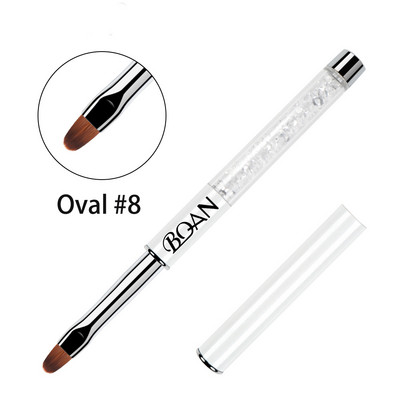BQAN 4#6#8# Oval Brush Nail Art Brush UV Gel Polish Brush Pink Pearl Handle Painting Εργαλεία μανικιούρ με στυλό Nail Art Brush