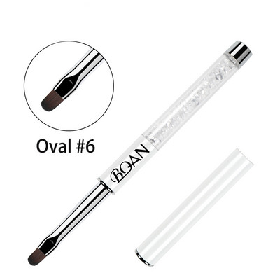 BQAN 4#6#8# Oval Brush Nail Art Brush UV Gel Polish Brush Pink Pearl Handle Painting Εργαλεία μανικιούρ με στυλό Nail Art Brush