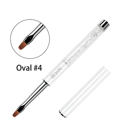 BQAN 4#6#8# Oval Brush Nail Art Brush UV Gel Polish Brush Pink Pearl Handle Painting Εργαλεία μανικιούρ με στυλό Nail Art Brush