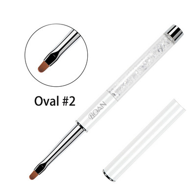 BQAN 4#6#8# Oval Brush Nail Art Brush UV Gel Polish Brush Pink Pearl Handle Painting Εργαλεία μανικιούρ με στυλό Nail Art Brush