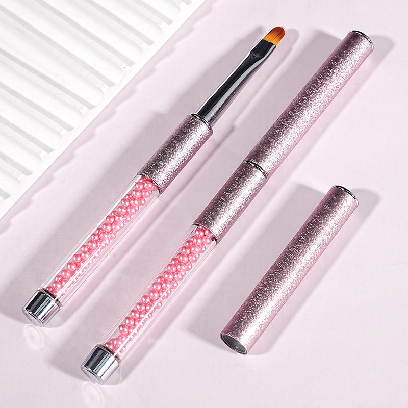 BQAN 4#6#8# Oval Brush Nail Art Brush UV Gel Polish Brush Pink Pearl Handle Painting Εργαλεία μανικιούρ με στυλό Nail Art Brush