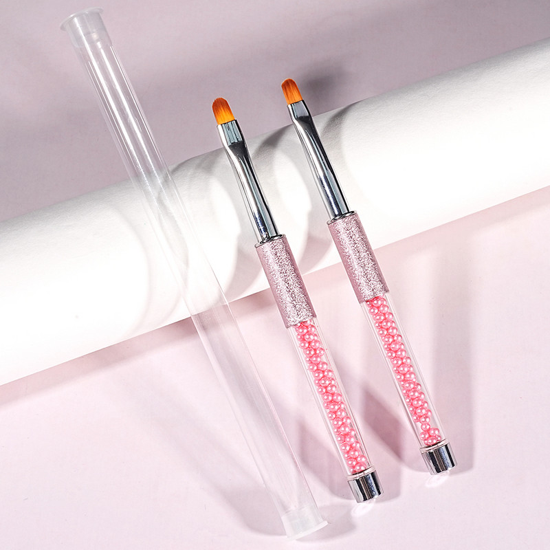 BQAN 4#6#8# Oval Brush Nail Art Brush UV Gel Polish Brush Pink Pearl Handle Painting Εργαλεία μανικιούρ με στυλό Nail Art Brush