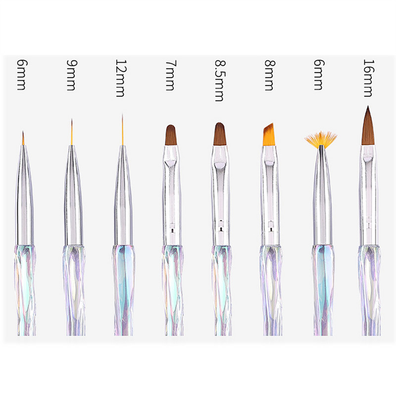 Alati za fototerapiju s četkicom za nokte Set oslikanih olovki za slikanje od 8 komada Kist za crtanje za crtanje Alati za uljepšavanje noktiju Uv gel olovka za kist