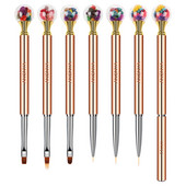 Βούρτσα νυχιών ροζ χρυσό Diamond Flower Nail Brush Line Painting Brushes Nails Crystal Acrylic Liner Drawing Pen Nail Gel Brush