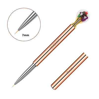 Βούρτσα νυχιών ροζ χρυσό Diamond Flower Nail Brush Line Painting Brushes Nails Crystal Acrylic Liner Drawing Pen Nail Gel Brush