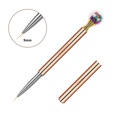 Βούρτσα νυχιών ροζ χρυσό Diamond Flower Nail Brush Line Painting Brushes Nails Crystal Acrylic Liner Drawing Pen Nail Gel Brush
