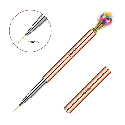 Βούρτσα νυχιών ροζ χρυσό Diamond Flower Nail Brush Line Painting Brushes Nails Crystal Acrylic Liner Drawing Pen Nail Gel Brush