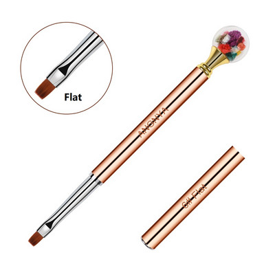 Βούρτσα νυχιών ροζ χρυσό Diamond Flower Nail Brush Line Painting Brushes Nails Crystal Acrylic Liner Drawing Pen Nail Gel Brush