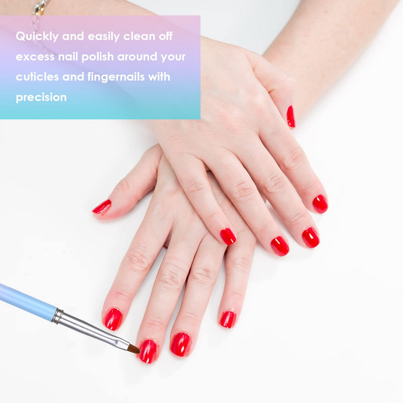 Nagų šepetėlis, skirtas geliniam nagų dailėjimui ir lakavimui, ovalus, kampuotas profesionalios kokybės manikiūro dažymo įrankis, skirtas naudoti namuose ir salone