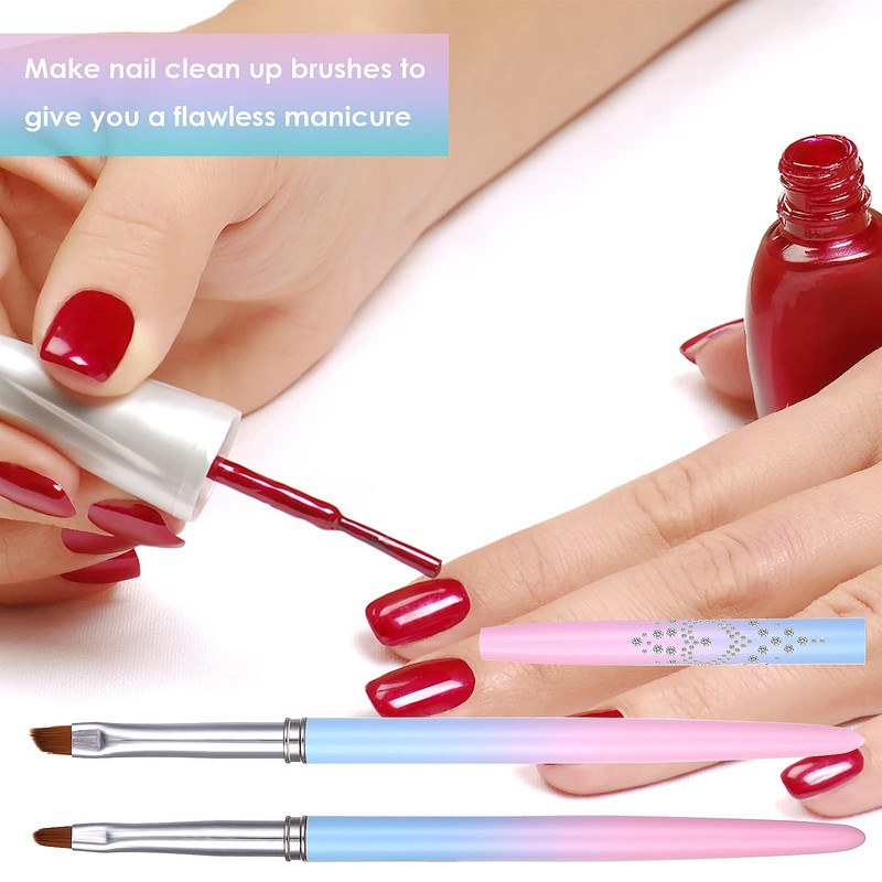 Nagų šepetėlis, skirtas geliniam nagų dailėjimui ir lakavimui, ovalus, kampuotas profesionalios kokybės manikiūro dažymo įrankis, skirtas naudoti namuose ir salone