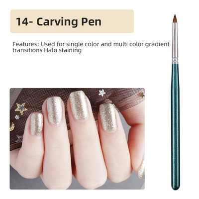 Στυλό φωτοθεραπείας Smooth Πολυλειτουργικό Στυλό Νυχιών Βαφής Νυχιών Γραμμή Εργαλείου Σχεδίου Στυλό Χωρίς Εξασθένιση Βούρτσα Νυχιών Άνετο Μαλακό Ομορφιά