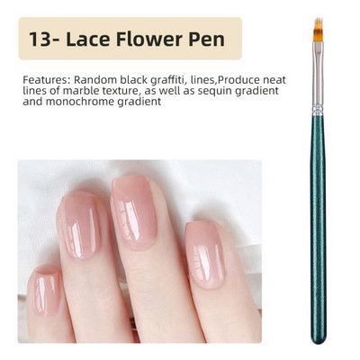 Στυλό φωτοθεραπείας Smooth Πολυλειτουργικό Στυλό Νυχιών Βαφής Νυχιών Γραμμή Εργαλείου Σχεδίου Στυλό Χωρίς Εξασθένιση Βούρτσα Νυχιών Άνετο Μαλακό Ομορφιά