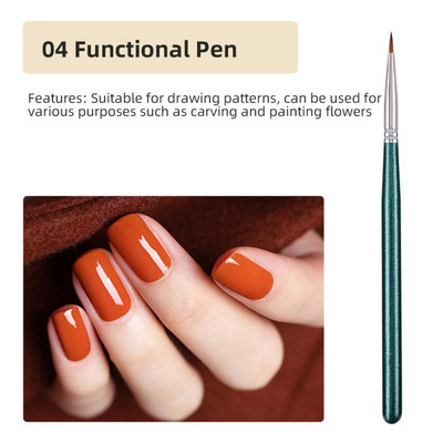 Στυλό φωτοθεραπείας Smooth Πολυλειτουργικό Στυλό Νυχιών Βαφής Νυχιών Γραμμή Εργαλείου Σχεδίου Στυλό Χωρίς Εξασθένιση Βούρτσα Νυχιών Άνετο Μαλακό Ομορφιά