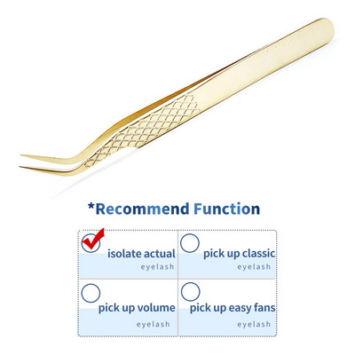 1PC Pensetă pentru gene false de precizie, pentru extensie de gene, agrafe pentru unghii de aur perlat, instrumente de machiaj pentru frumusețe, accesorii