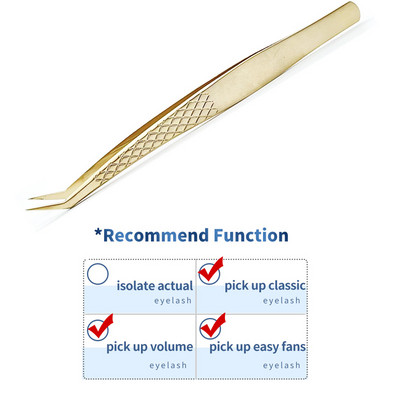 1PC Pensetă pentru gene false de precizie, pentru extensie de gene, agrafe pentru unghii de aur perlat, instrumente de machiaj pentru frumusețe, accesorii