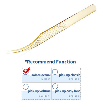 1PC Pensetă pentru gene false de precizie, pentru extensie de gene, agrafe pentru unghii de aur perlat, instrumente de machiaj pentru frumusețe, accesorii