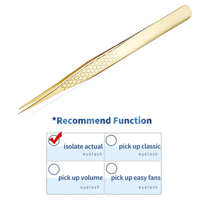 1PC Pensetă pentru gene false de precizie, pentru extensie de gene, agrafe pentru unghii de aur perlat, instrumente de machiaj pentru frumusețe, accesorii