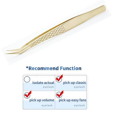 1PC Pensetă pentru gene false de precizie, pentru extensie de gene, agrafe pentru unghii de aur perlat, instrumente de machiaj pentru frumusețe, accesorii