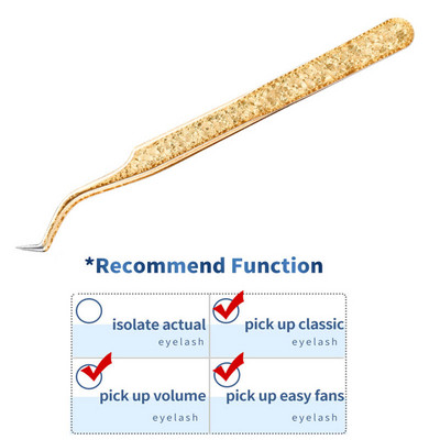 1PC Pensetă pentru gene false de precizie, pentru extensie de gene, agrafe pentru unghii de aur perlat, instrumente de machiaj pentru frumusețe, accesorii