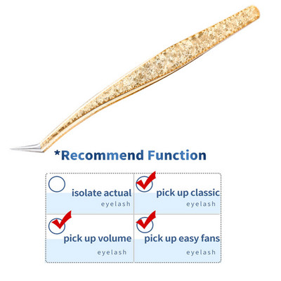 1PC Pensetă pentru gene false de precizie, pentru extensie de gene, agrafe pentru unghii de aur perlat, instrumente de machiaj pentru frumusețe, accesorii