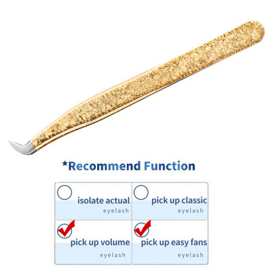 1PC Pensetă pentru gene false de precizie, pentru extensie de gene, agrafe pentru unghii de aur perlat, instrumente de machiaj pentru frumusețe, accesorii