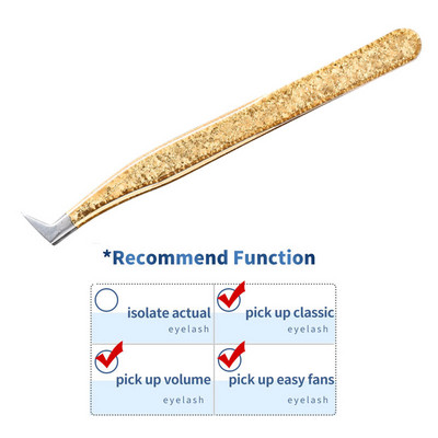 1PC Pensetă pentru gene false de precizie, pentru extensie de gene, agrafe pentru unghii de aur perlat, instrumente de machiaj pentru frumusețe, accesorii