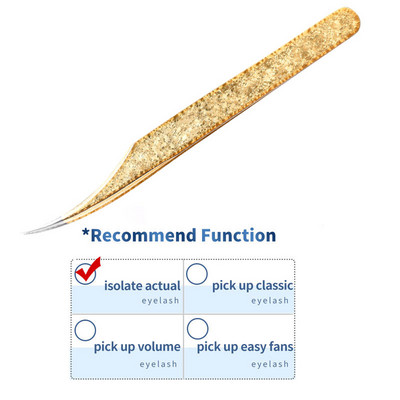 1PC Pensetă pentru gene false de precizie, pentru extensie de gene, agrafe pentru unghii de aur perlat, instrumente de machiaj pentru frumusețe, accesorii